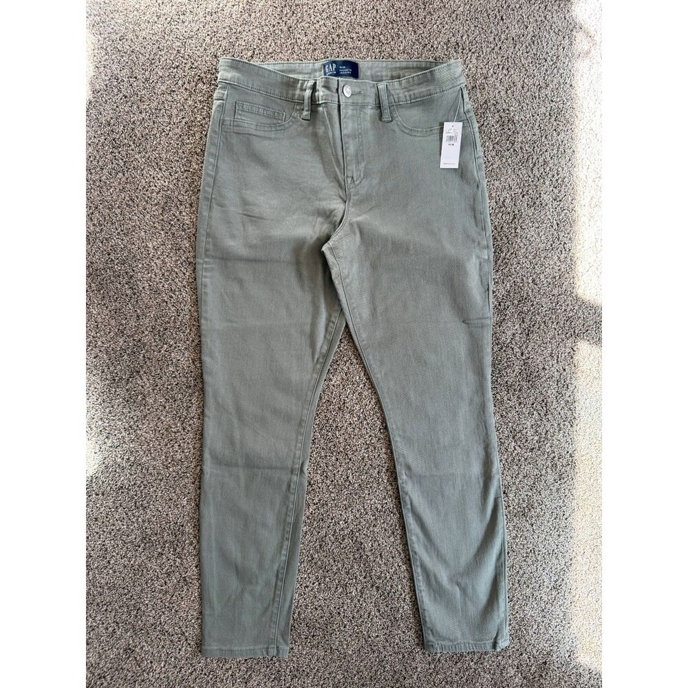 GAP Denim Favorite Jegging Size 10/30 Olive Green Stretch NWT